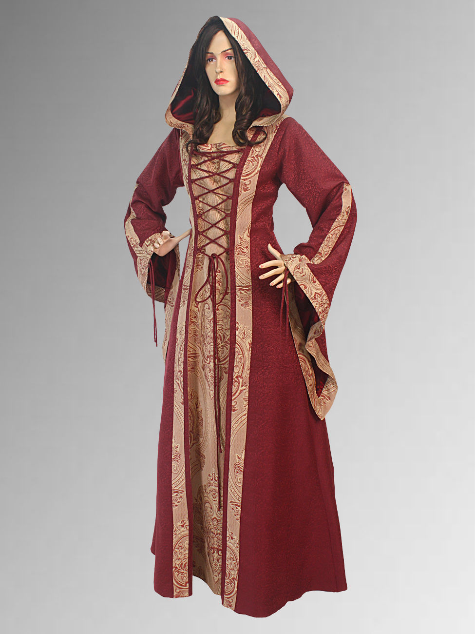 Ladies Medieval Renaissance Costume And Headdress Size 12 - 14 Image